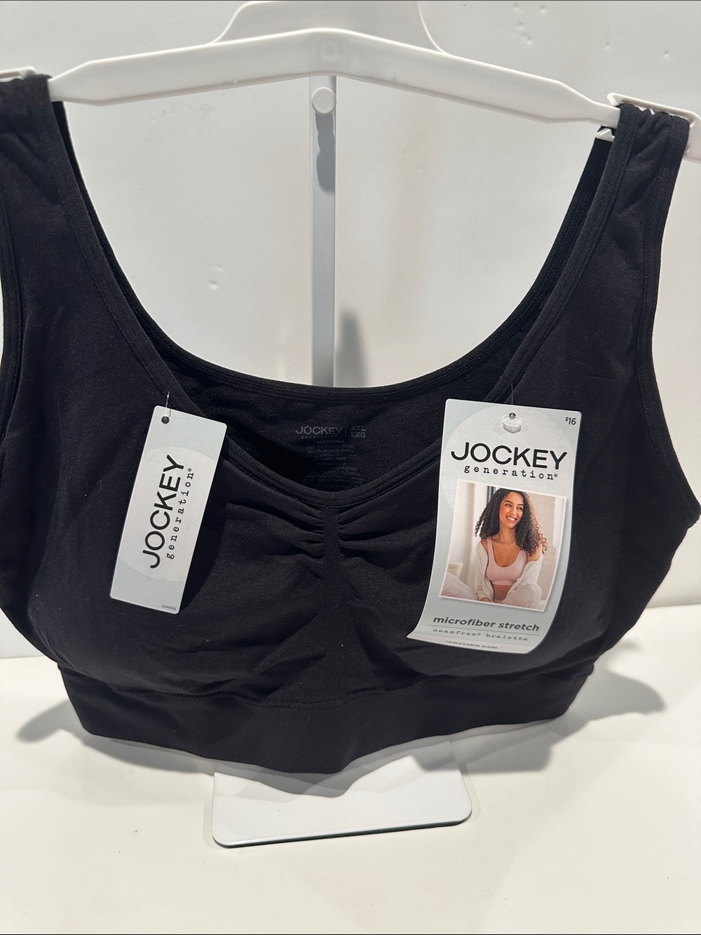 NWT Jockey Microfiber Stretch Seamfree Bralette with removable Pads.